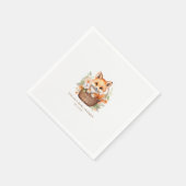 Persoonlijke babyborrel servetten met bosvos (Hoek)