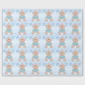 Persoonlijke babyborrel voor jongens cadeaupapier (Vlak)