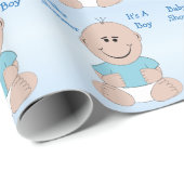 Persoonlijke babyborrel voor jongens cadeaupapier (Rol Hoek)