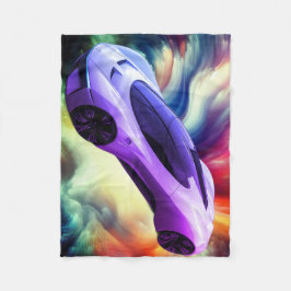 Persoonlijke babydeken met een paarse auto erop fleece deken