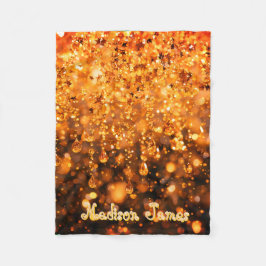 Persoonlijke babydeken met gouden nepsparkel fleece deken