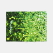 Persoonlijke babydeken met groene nepsparkels fleece deken (Voorkant (Horizontaal))