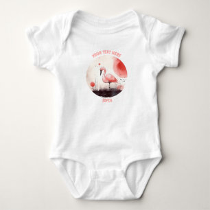 Persoonlijke babyflamingo-bodysuit romper
