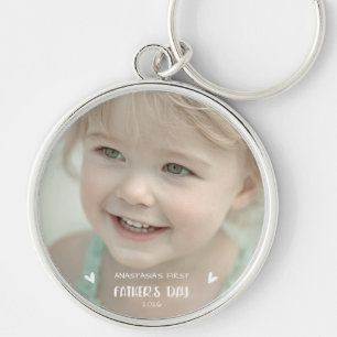 Persoonlijke babyfoto 1e Vaderdag Sleutelhanger