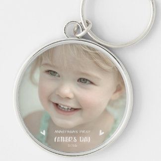 Persoonlijke babyfoto 1e Vaderdag Sleutelhanger