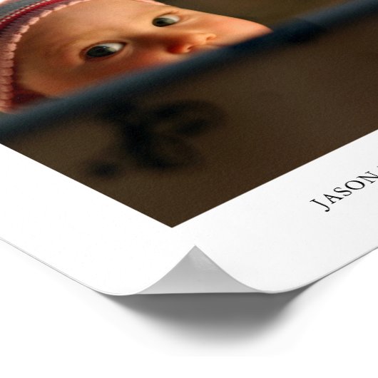 Persoonlijke babyfoto en naamprint poster (Hoek)