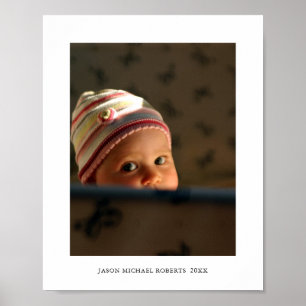Persoonlijke babyfoto en naamprint poster