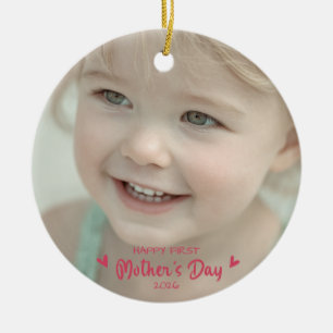 Persoonlijke babyfoto Gelukkige 1e Moederdag Keramisch Ornament