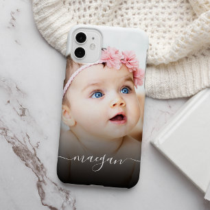 Persoonlijke babyfoto naam handschrift iPhone 15 plus case