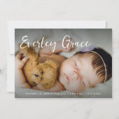 Persoonlijke babyfoto's Elegante script naam Aankondiging (Voorkant)