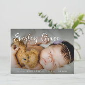 Persoonlijke babyfoto's Elegante script naam Aankondiging (Staand voorkant)