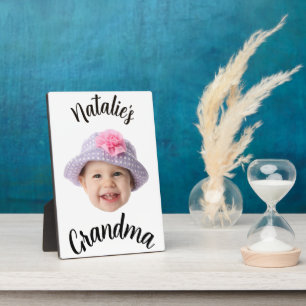 Persoonlijke babygezichtsfoto naam oma cadeau fotoplaat