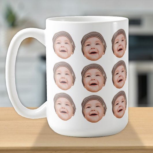 Persoonlijke babygezichtsfoto's Mooie koffiemok