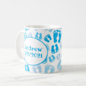 Persoonlijke babyjongen babyvoeten koffiemok (Voorkant links)