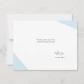 Persoonlijke babyjongen Blauwe foto Baptisme Dank  (Achterkant)