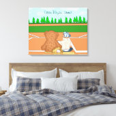 Persoonlijke babyjongen in het Pet Teddy Bear Canvas Afdruk (Insitu (Slaapkamer))