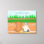 Persoonlijke babyjongen in het Pet Teddy Bear Canvas Afdruk (Voorkant)