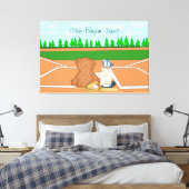 Persoonlijke babyjongen in het Pet Teddy Bear Canvas Afdruk (Insitu (Slaapkamer))
