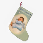 Persoonlijke babyjongen  Sleeping Angel Kleine Kerstsok (Voorkant (Hangend))