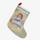 Persoonlijke babyjongen Sleeping Angel  Kleine Kerstsok (Voorkant (Hangend))