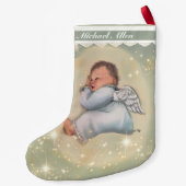 Persoonlijke babyjongen Sleeping Angel  Kleine Kerstsok (Achterkant)