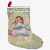 Persoonlijke babyjongen Sleeping Angel  Kleine Kerstsok (Voorkant)