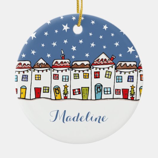 Persoonlijke babykerstboom keramisch ornament (Voorkant)