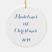 Persoonlijke babykerstboom keramisch ornament (Achterkant)