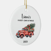 Persoonlijke babykersttasje keramisch ornament (Rechts)