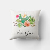 Persoonlijke babymeisjescadeautjes, cactus-naam kussen (Achterkant)