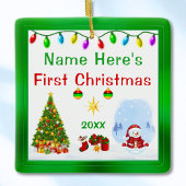 Persoonlijke babyornamenten eerste kerst keramisch ornament