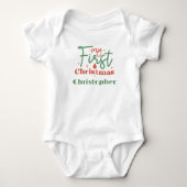 Persoonlijke baby's baby eerste 1e kerstcadeau romper (Voorkant)