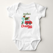 Persoonlijke baby's eerste kerstboom Holly Romper (Voorkant)