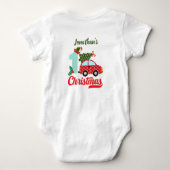 Persoonlijke baby's eerste kerstboom Holly Romper (Achterkant)