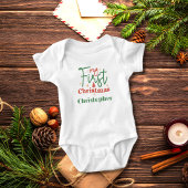 Persoonlijke baby's eerste kerstcadeau romper