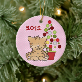 Persoonlijke baby's eerste kerstcadeautjes keramisch ornament