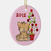 Persoonlijke baby's eerste kerstcadeautjes keramisch ornament (Rechts)