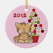 Persoonlijke baby's eerste kerstcadeautjes keramisch ornament (Voorkant)