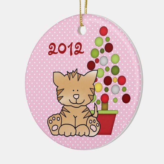 Persoonlijke baby's eerste kerstcadeautjes keramisch ornament (Links)