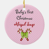 Persoonlijke baby's eerste kerstcadeautjes keramisch ornament (Achterkant)