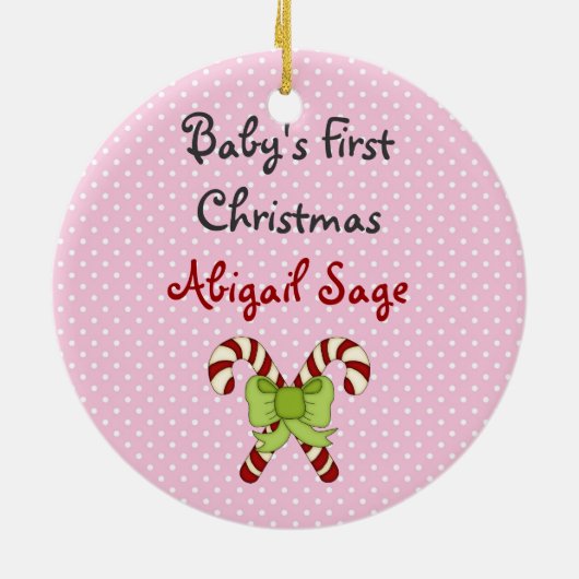 Persoonlijke baby's eerste kerstcadeautjes keramisch ornament (Achterkant)