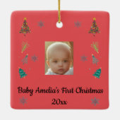 Persoonlijke Baby's Eerste Kerstmis Ornament (Achterkant)