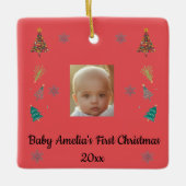 Persoonlijke Baby's Eerste Kerstmis Ornament (Voorkant)