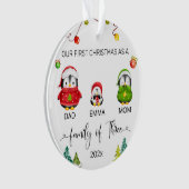 Persoonlijke baby's eerste kerstpinguïn ornament (voorkant)