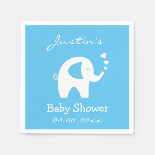 Persoonlijke babyshower servetten met olifant