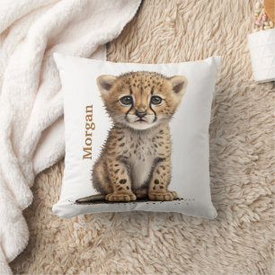 Persoonlijke babysjabloon luipaard nursery decorat kussen