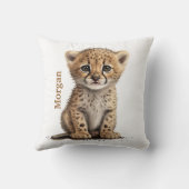 Persoonlijke babysjabloon luipaard nursery decorat kussen (Achterkant)