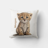 Persoonlijke babysjabloon luipaard nursery decorat kussen (Voorkant)