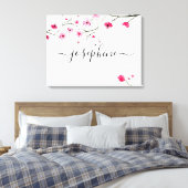 Persoonlijke babyslaapkamer naam Kersenbloesem kun Canvas Afdruk (Insitu (Slaapkamer))