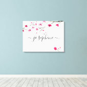 Persoonlijke babyslaapkamer naam Kersenbloesem kun Canvas Afdruk (Insitu (Houten vloer))